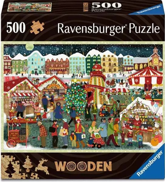 Puzzle drewniane Ravensburger Jarmark świąteczny 500 elementów 12001539 (4005555015390) - obraz 1