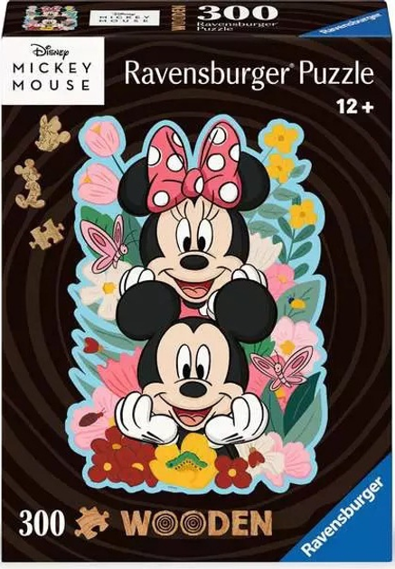 Puzzle drewniane Ravensburger Myszka Mickey and Minnie 300 elementów 12000762 (4005555007623) - obraz 1