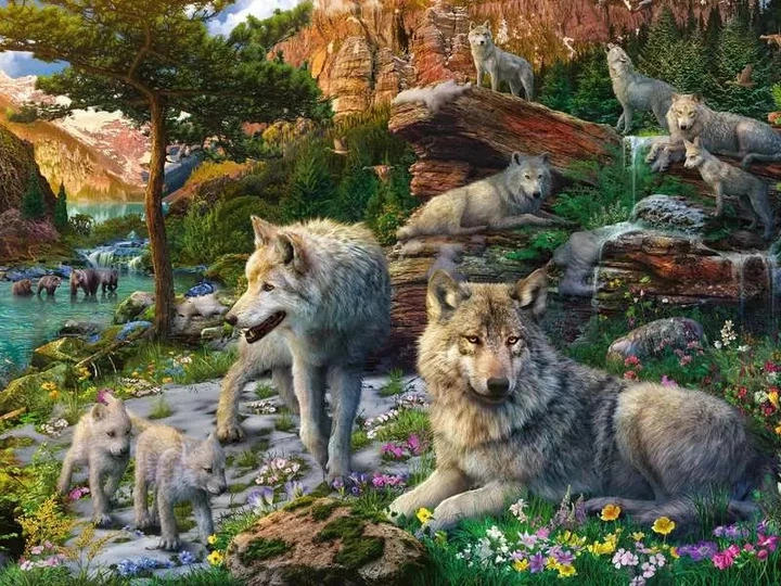 Пазл Ravensburger Весняні вовки 1500 елементів 12000719 (4005555007197) - зображення 2