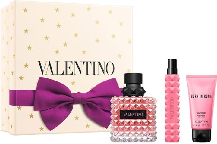 Zestaw damski Valentino Donna Born In Roma Woda perfumowana 100 ml + Miniaturka Woda perfumowana 10 ml + Balsam do ciała 50 ml (3614274680133) - obraz 1