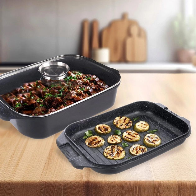 Brytfanna do piekarnika Orion Grande 3 w 1 z pokrywką 41 x 26 x 15 cm (8592381232207) - obraz 2