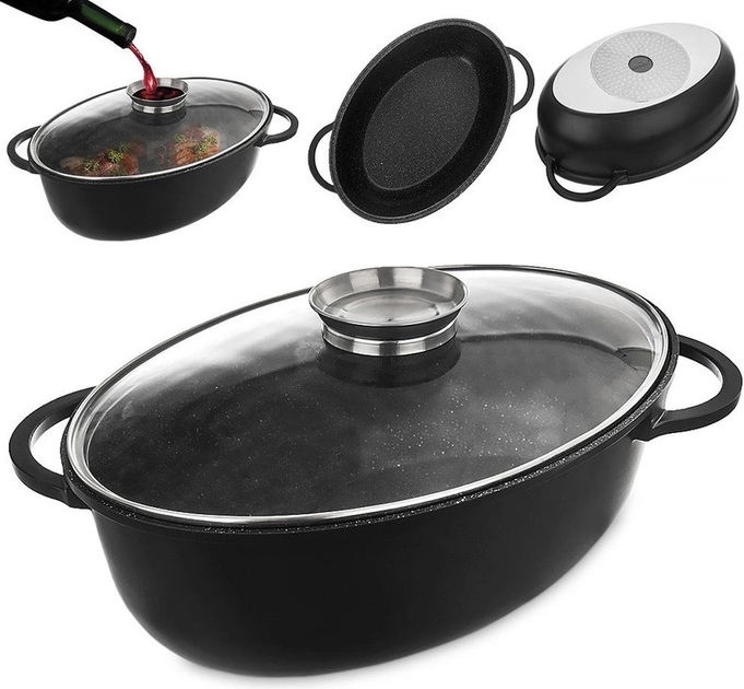 Brytfanna do piekarnika Orion Grande z pokrywką owalna 45 x 27.5 x 19 cm (8592381177010) - obraz 8