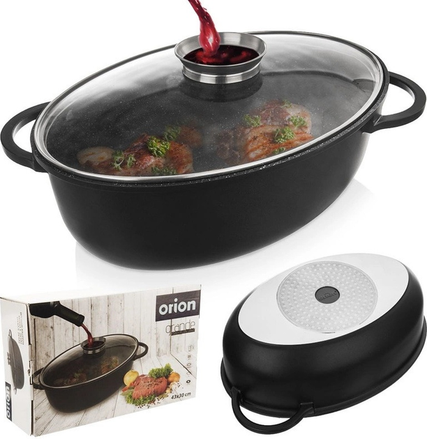 Brytfanna do piekarnika Orion Grande z pokrywką owalna 45 x 27.5 x 19 cm (8592381177010) - obraz 9