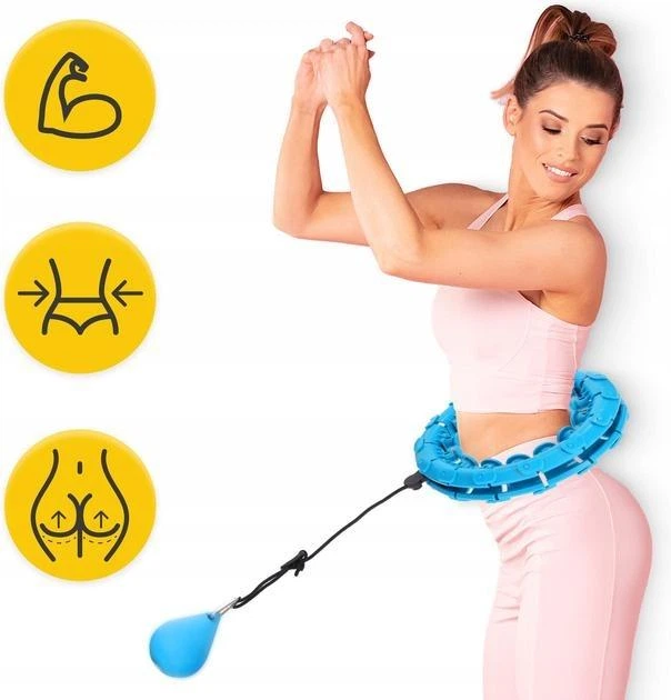 Хула хуп для похудения живота с грузом Intelligent hulahoop Синий (1011107-Blue) - изображение 6