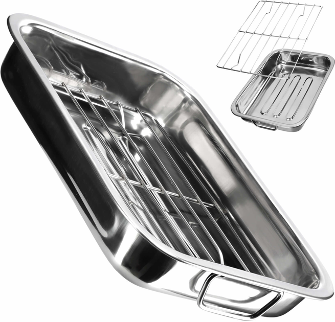 Brytfanna Kadax Motte z rusztem srebrna 35x26x6 cm (5903699431023) - obraz 2