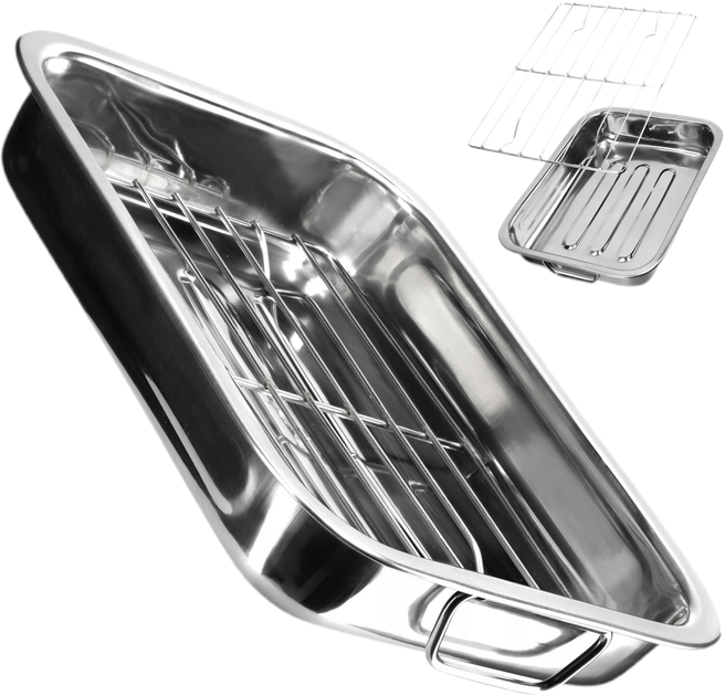 Brytfanna Kadax Motte z rusztem srebrna 31x23x5 cm (5903699431016) - obraz 2