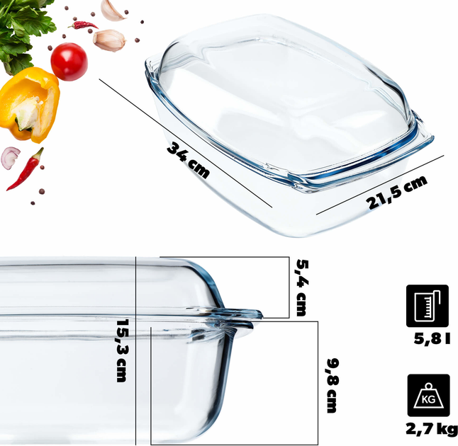 Форма для випічки Kadax прямокутна з кришкою 5.8 л (5903699482957) - зображення 2