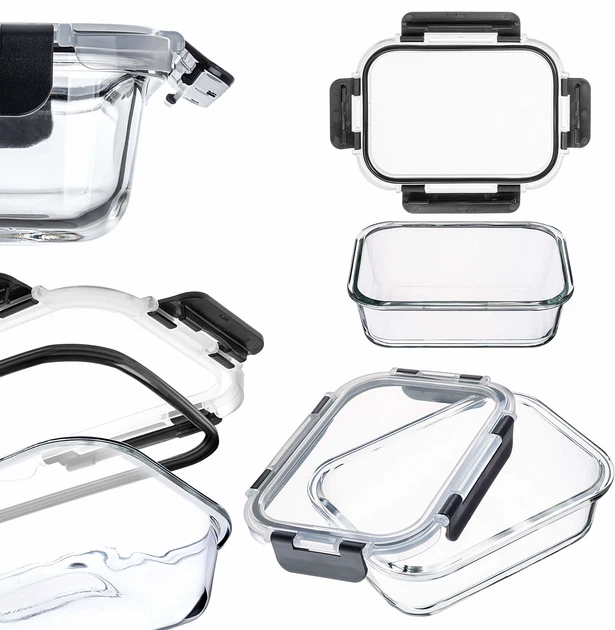 Zestaw szklanych pojemników Kadax Termoli z pokrywkami 12 szt (5906638309216) - obraz 8