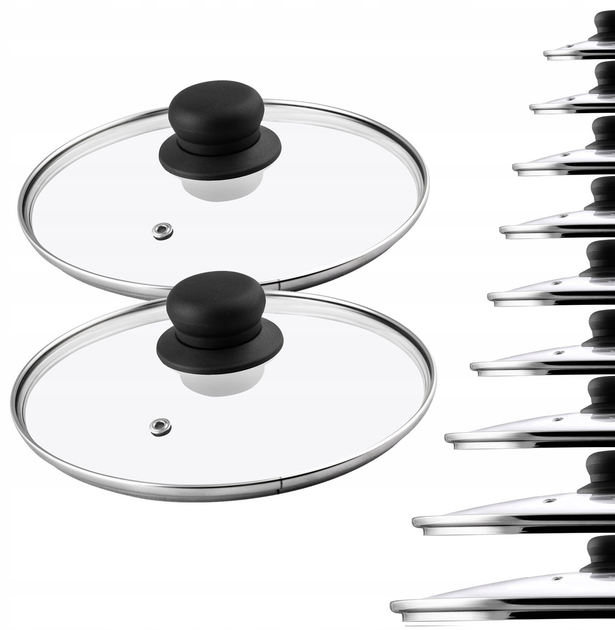 Zestaw pokrywek Kadax szklane 2x22 cm (5903699442883) - obraz 1