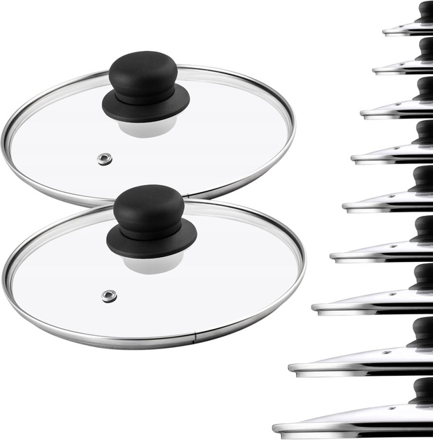 Zestaw pokrywek Kadax szklanych 2x24 cm (5903699442890) - obraz 1