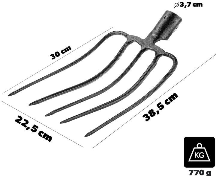 Вилка з 5 зубцями без ручки Kadax Orville K10137 - зображення 3