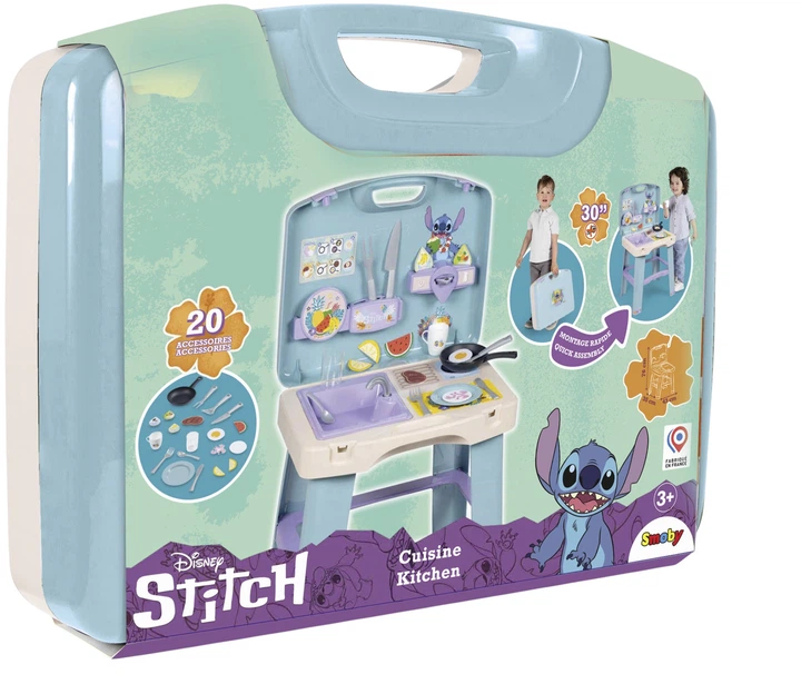 Ігровий набір Smoby Disney Stitch Розумна кухня в кейсі 43x35x76 см 7600311909 (3032163119098) - зображення 2
