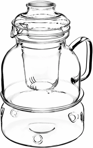 Заварювальний чайник Kadax Risel жаростійкий з підігрівом і заварником 1.5 л (5906638311196) - зображення 1