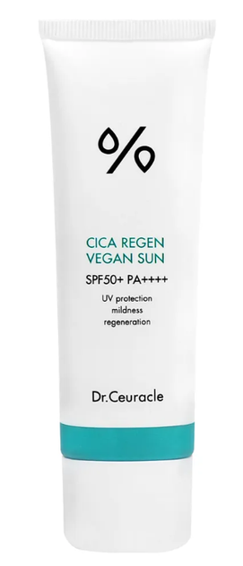 Солнцезащитный веганский крем с центеллой азиатской Dr. Ceuracle Cica Regen Vegan Sun SPF50+ PA++++ (50 ml) - Фото 1 Солнцезащитный веганский крем с центеллой азиатской Dr. Ceuracle Cica Regen Vegan Sun SPF50+ PA++++ (50 ml) - изображение 1
