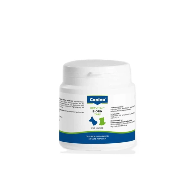 Вітаміни для собак і котів Canina Petvital Biotin-Tabs з біотином 100 г 50 табл (MLZ6687) - Фото 2 Вітаміни для собак і котів Canina Petvital Biotin-Tabs з біотином 100 г 50 табл (MLZ6687) - зображення 2