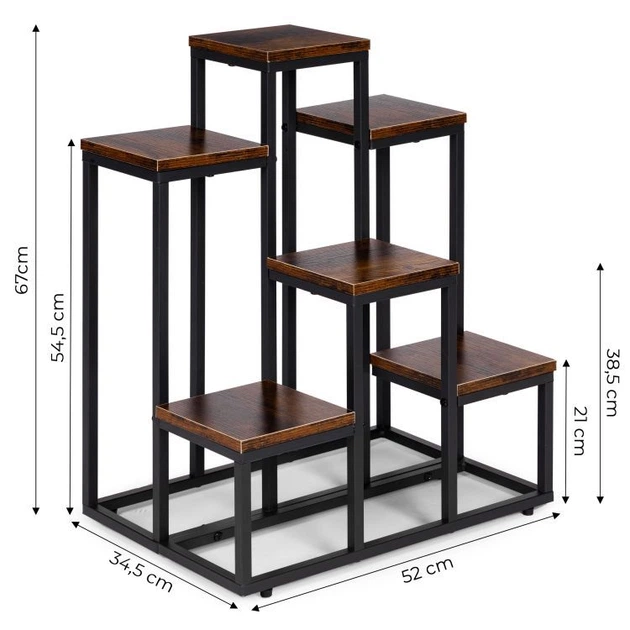 Підставка для квітів у горщиках ModernHome by Multistore ME-ATS20 6 полиць у стилі Лофт (5905817007752) - зображення 7