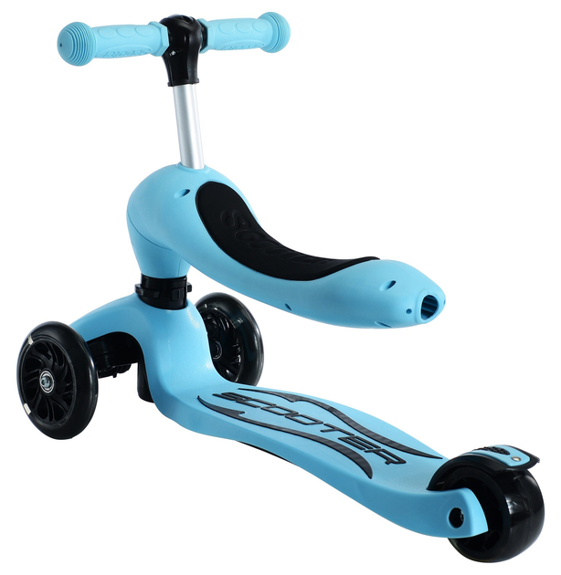 Hulajnoga dla dzieci Bottari Indiana D3, 2 w 1 hulajnoga i jezdzik, niebieska (5902802421180) - obraz 3
