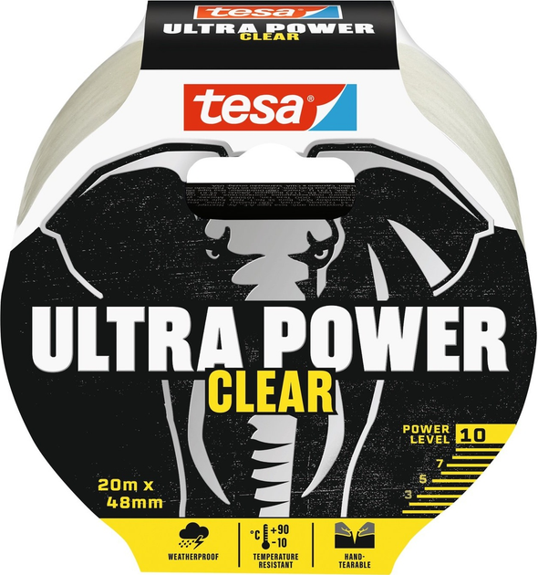 Taśma naprawcza TESA Ultra Power 20 m x 48 mm Przezroczysta (4063565106507) - obraz 1