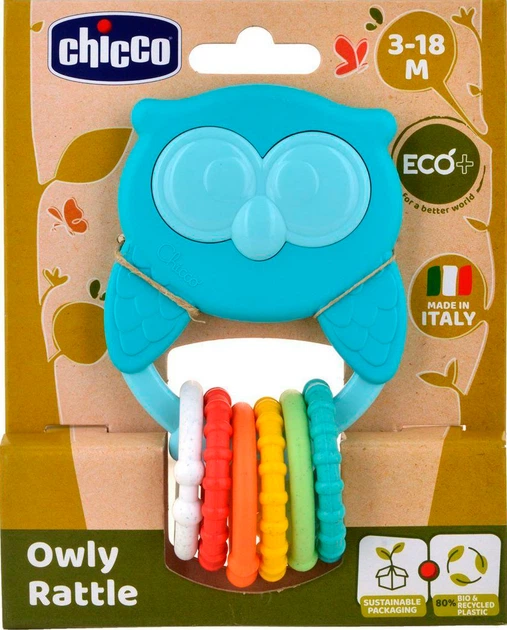 Grzechotka Chicco Eco+ Sowa Niebieska (10494.00) - obraz 2
