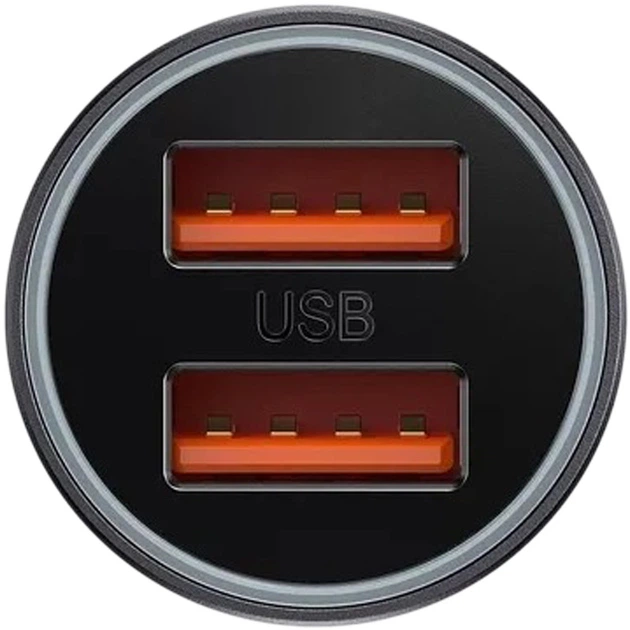Автомобільний зарядний пристрій Baseus Golden Contactor Max A+A 60W Dark Gray (CGJM000013) - изображение 4