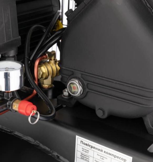 Компресор Intertool PT-0017, 3 кВт, 500 л/хв, 10 атм, 100 л, вертикальний ресивер - Фото 7 Компресор Intertool PT-0017, 3 кВт, 500 л/хв, 10 атм, 100 л, вертикальний ресивер - зображення 7