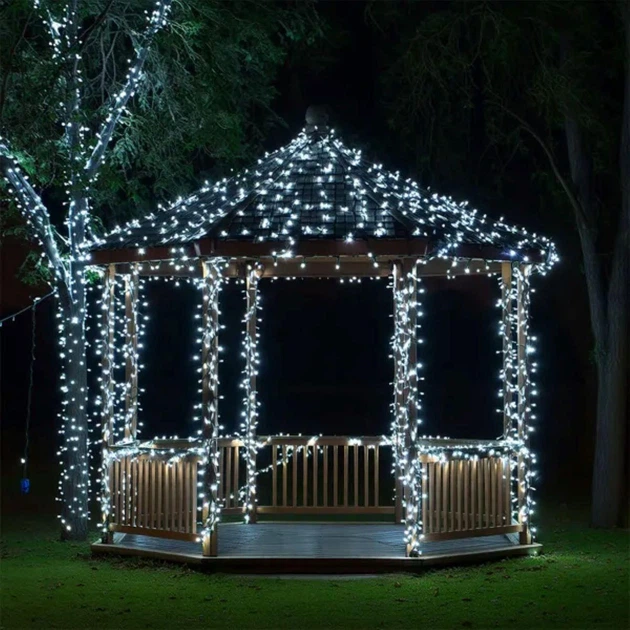 Гірлянда вулична 100 м 1000 LED чорна 8 режимів роботи IP65 - Фото 3 Гірлянда вулична 100 м 1000 LED чорна 8 режимів роботи IP65 - зображення 3