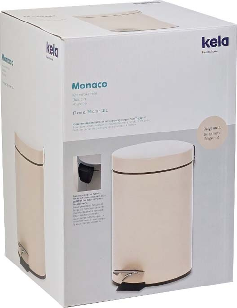 Kosz na śmieci KELA Monaco 3 l Beżowy (4025457209000) - obraz 2