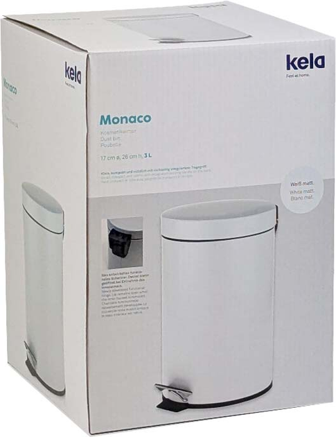Kosz na śmieci KELA Monaco 3 l Biały (4025457181603) - obraz 2