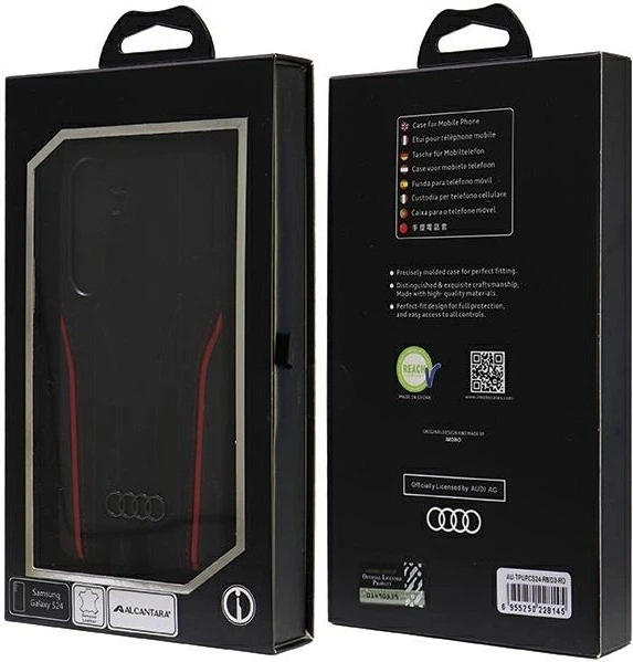 Etui Audi Genuine Leather MagSafe do Samsung Galaxy S24 (S921) Black-Red (AU-TPUPCS24-R8/D3-RD) - obraz 7