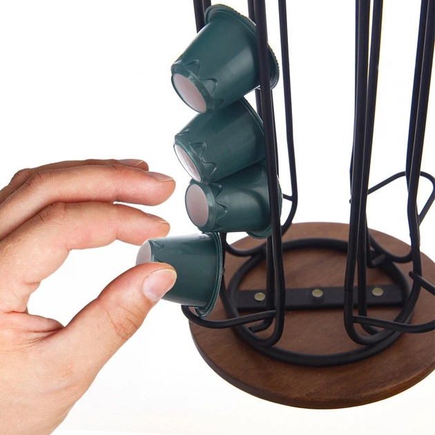 Стійка для кавових капсул Orion RADKA поворотна металева чорна 40 см (8592381208769) - зображення 4