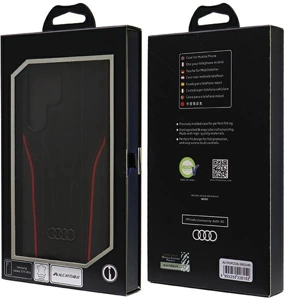 Etui Audi Genuine Leather MagSafe do Samsung Galaxy S24 Ultra (S928) Black-Red (AU-TPUPCS24U-R8/D3-RD) - obraz 7
