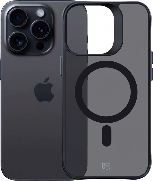 Etui plecki 3MK Smoke Mag do Apple iPhone 15 Pro Max Black (5903108563635) - obraz 2