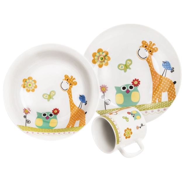 Сніданковий набір Orion Жирафа порцеляновий дитячий 3-елементний (8592381146481) - зображення 1