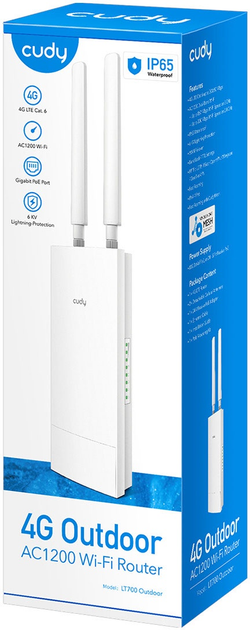 WiFi роутер Cudy Indoor/Outdoor 4G Cat 6 AC1200 White (LT700 Outdoor_EU) - зображення 5