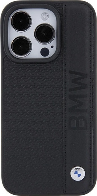 Панель BMW Leather Textured & Stripe для Apple iPhone 15 Pro Black (BMHCP15L22RDPK) - зображення 3