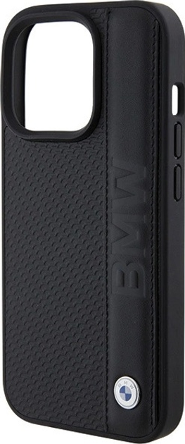 Панель BMW Leather Textured & Stripe для Apple iPhone 15 Pro Black (BMHCP15L22RDPK) - зображення 6