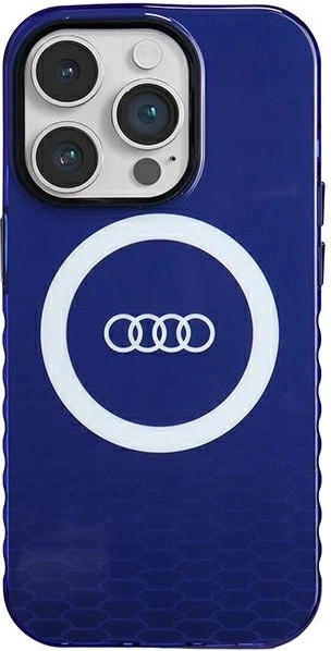 Etui Audi IML Big Logo MagSafe do Apple iPhone 14 Pro Navy Blue (AU-IMLMIP14P-Q5/D2-BE) - obraz 1