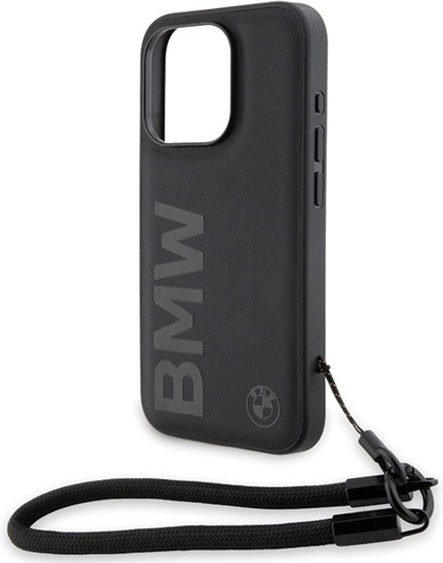 Панель BMW Signature Leather Wordmark Cord для Apple iPhone 15 Pro Black (BMHCP15L23RMRLK) - зображення 5