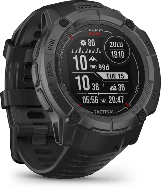 Смарт-годинник Garmin Instinct 2X Solar - Tactical Edition Black (010-02805-13/03/74) - изображение 3