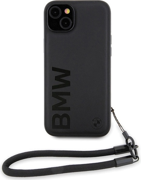 Панель BMW Signature Leather Wordmark Cord для Apple iPhone 15 Plus/14 Plus Black (BMHCP15M23RMRLK) - зображення 2