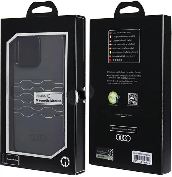 Etui Audi IML MagSafe do Apple iPhone 15 Pro Max Black (AU-IMLMIP15PM-A6/D3-BK) - obraz 7
