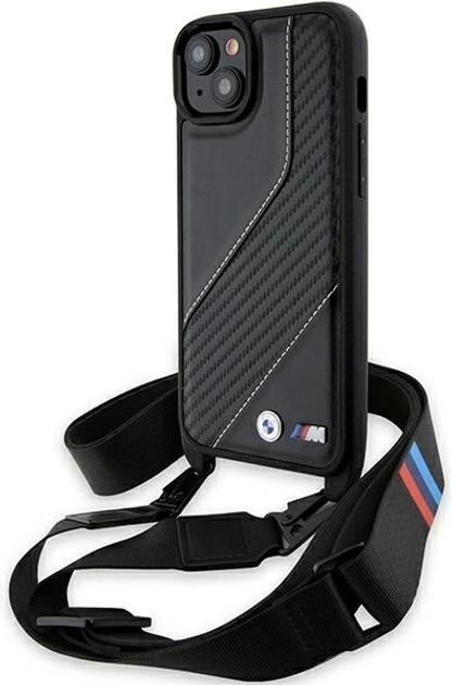 Панель BMW M Edition Carbon Stripe & Strap для Apple iPhone 15/14/13 Black (BMHCP15S23PSCCK) - зображення 1