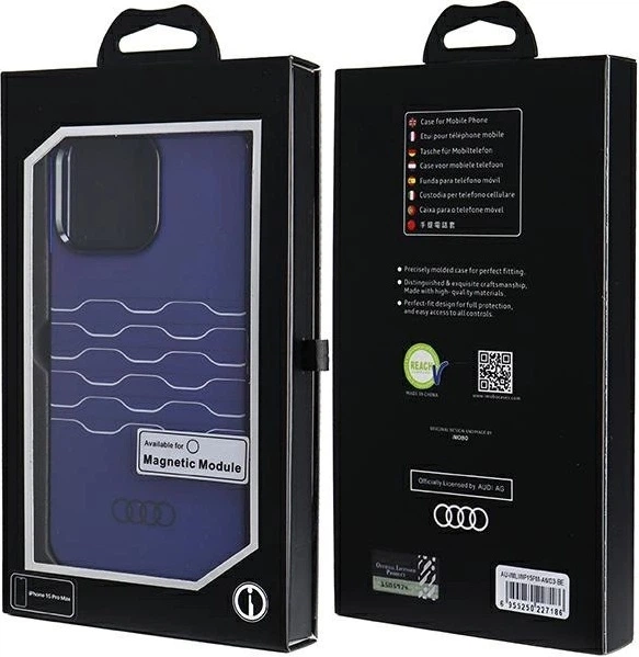 Etui Audi IML MagSafe do Apple iPhone 15 Pro Max Navy Blue (AU-IMLMIP15PM-A6/D3-BE) - obraz 7