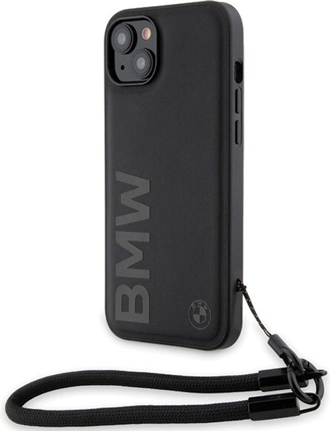 Панель BMW Signature Leather Wordmark Cord для Apple iPhone 15/14/13 Black (BMHCP15S23RMRLK) - зображення 1