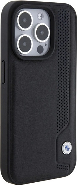 Панель BMW Leather Blue Dots для Apple iPhone 15 Pro Max Black (BMHCP15X22RBDK) - зображення 4
