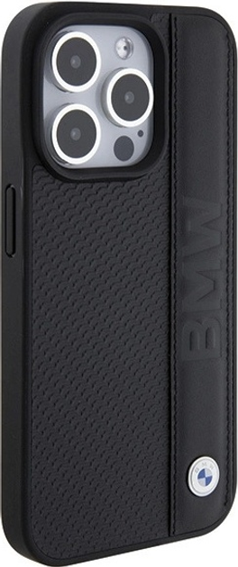 Панель BMW Leather Textured & Stripe для Apple iPhone 15 Pro Max Black (BMHCP15X22RDPK) - зображення 4