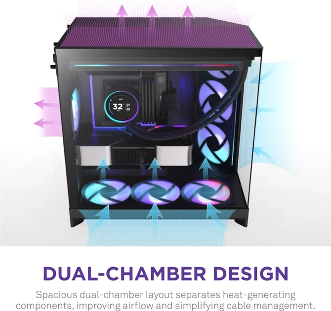 Obudowa NZXT H9 Flow RGB+ Black (CM-H92FB-P1) - obraz 6