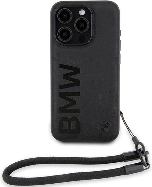 Панель BMW Signature Leather Wordmark Cord для Apple iPhone 15 Pro Max Black (BMHCP15X23RMRLK) - зображення 2