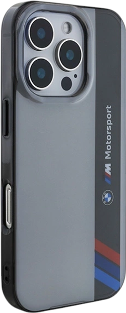 Панель BMW Motosport IML Vertical Stripe для Apple iPhone 16 Pro Gray (BMHCP16L23HTFEG) - зображення 4