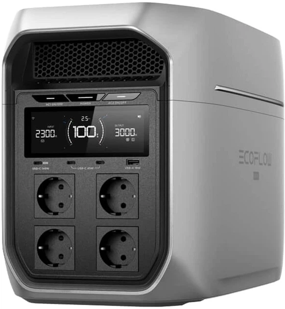 Stacja zasilania Ecoflow Delta 3 Max Plus / 3000 W / 2048 Wh / LiFePO4 (EFD3MP-EU-CBOX) - obraz 2